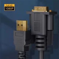 Full HD 1080P 1.8M hdmi to VGA Adapter Cable, High‑Speed Video Converter Cord for Desktop Laptop HDTV Monitor Projector