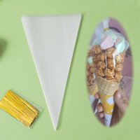 50/100/200pcs Transparent Candy Bag Packaging Bag With Zip Ties for Candy Biscuit Snack Festival Party Gifts Wrapping TMZ