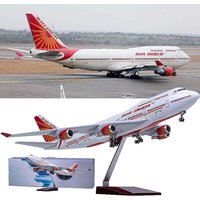 Plastic Model Air India 747 Static Aircraft Model 47cm 1/160 For India Airline Diecast Airplane With Landing Gear Wheels Collect