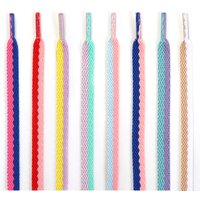 Two-color Flat Shoelaces Off Sneaker White Shoe Laces Precision Weaving For AF1 Shoelace Casual Shoes Accessories 1 Pair