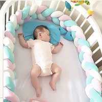 Baby Crib Protector Bed Braid Knot Cushion for Infant Kids 3 Shares Toddler Baby Bed Bumpers In The Crib Newborn 1M/2M/3M/4M