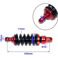 Motorcycle 240mm Shock Absorber Damping Adjustable Rear Mid-mounted Shock Absorption For Honda Monkey Bike Z50 MSX125 GROM125