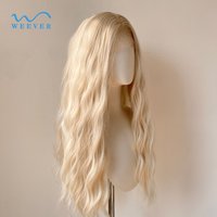 24Inch Platinum Blonde Water Wave Wig 13x4 Lace Front Glueless Heat Resistant 150% Density for Party Cosplay Festival