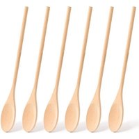 1/2 Pcs Wooden Soup Spoons Long handle 30*5cm Beech Wood Mixing Stirring Coffee Dessert Spoons Eco Friendly Table Soup Tableware