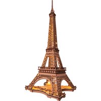 Robotime 3D Wooden Puzzle Game Night of the Eiffel Tower 1:638 Models for Children Adult DIY Crafts Kits Gift DIY with Light