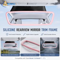 Silicone Rearview Mirror Trim Frame, Anti-Scratch Protective Cover Decor Accessories for Tesla Model 3 and Model Y