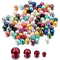 100 pièces/lot 4/6/8/10mm perle de verre ronde perles d'imitation pour bricolage boucles d'oreilles collier fabrication de bijoux résultats accessoires
