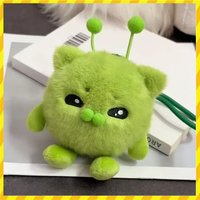 2026SET Cute Alien Cat Plush Keychain Kawaii Fluffy Cat Doll Pendant Backpack Ornament Soft Stuffed Animal Keyring Girls Gift