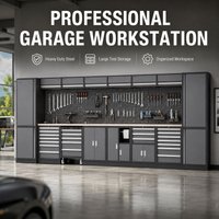 Professional Garage Workstation Steel Garage Cabinet System With Rolling Tool Chest Modular Storage Workbench Organizer