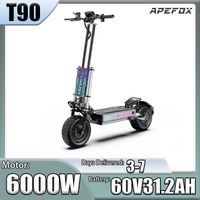 Trottinette électrique APEFOX T90 E, moteur 6000W, batterie 60V31.2AH, freins hydrauliques, vitesse maximale 85KM/H, pneus de 13 pouces, trottinette électrique