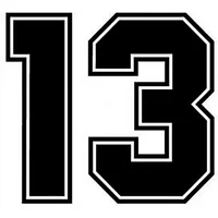 Car Stickers Decor Motorcycle Decals Number 13 Funny Accessories Creative Sunscreen Personality Waterproof PVC,15cm*14cm