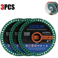 LOZLIN 3Pcs 4.5" Diamond Cut-Off Wheel for Angle Grinder, Professional Grinding Disc for Metal Tile Stone Marble Granite