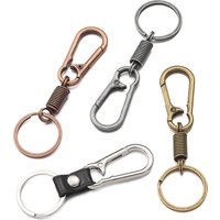 Metal Zinc Alloy Carabiner Keychain Key Chain Ring Holder Organizer Spiral Retractable Spring Coil Keychain Anti-rust Key Clip