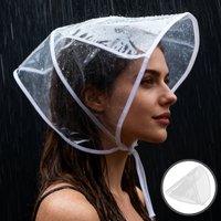 2Pcs Transparent Waterproof Rain Bonnet Visor Clear Rain Hat Plastic Cover Cap Protect Hairstyle Hiking Travel Commuting