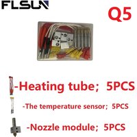 FLSUN Q5 3D Printer Accessories Hotend Parts Cartridge Heater Temperature Sensors Nozzle Heating Block Throat Heat break Tube