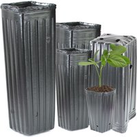 Black Tall Square Plants Nursery Grow Cup Soft Plastic Breathable Seedlings Pot Garden Sapling Transplant Container Planting Bag
