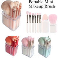 Mini Portable Travel Makeup Brushes Beauty Blender Full Basic Face Brushes Contour Foundation Brushes Powder Brow Brush With Box
