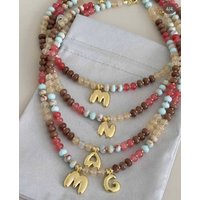 2026 new Bohemian style stainless steel gold-plated letter pendant necklace with personalized and fashionable letters to choose