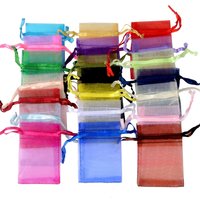 50pcs/100pcs/lot 5x7cm Jewelry Packaging Organza Bags 24 Colors For Selection Fit Wedding Gift Candy Small Pouch Wholesale