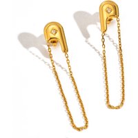Temperament Chains Long Earrings,women's Stainless Steel Stud Earrings Piercing Dangle Jewelry
