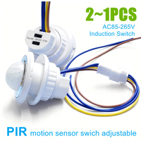 2~1PCS AC85-265V Double Adjustable Delay PIR Sensor Detector Smart Switch Infrared Motion Sensor Auto Switch Light Strip Switch
