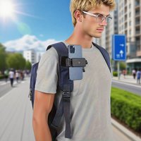 Adjustable ABS Shoulder Mount Clip Phone Tripod for IPhone 15 14 13 Samsung Outdoor Live Selfie Stand Holder for Backpack Strap