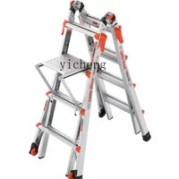 l4 Little Giant Ladder Household Multifunctional Aluminum Alloy Folding Telescopic Lifting Straight Ladder Engineering Ladder