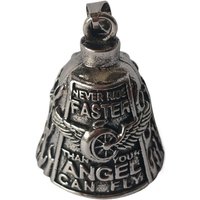 Vintage 3D Design Motorcycle Guardian Bell Punk Style Wing Design Biker Good Luck Charm Alloy Retro Angel Pendant Bell Men