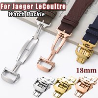 18mm Deployment Butterfly Buckle for Jaeger LeCoultre Watch for Silicone Cowhide Strap Steel Folding Clasp Bracelet Accessories