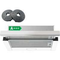 Dunstabzugshaube 60cm Flachschirmhaube 400m³/h Abluft Umluft LED leise Edelstahl Kohlefilter spülmaschinengeeignet