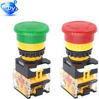 LA38-11ZS 22mm Mushroom Head Emergency Stop Button Self-Locking Switch 10A 1NO 1NC Contacts for Industrial Machinery Safety