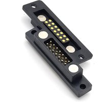 1sets 2A 2Pin DC Magnetic Pogo Pin Connector 14Pin Pogopin Male Female Spring Loaded DC Power Socket Pitch 2.54mm