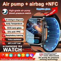 Smart Watches Men Air Pump Blood Pressure Accurate Measure Micro Physical Examination Sport Fitness Airbag SmartWatch ECG AMOLED