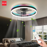 New Ceiling Lamp Fan Smart RGB Dimming Remote Control Electric Fan Led Light for Hotel Bedroom Atmosphere Ceiling Fan with Lamp