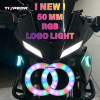 TIYPEOR NOUVEAU LED Angel Eyes 50mm RGB Contrôle de la lumière circulaire avec anneau de couverture Lumière circulaire pour logo BMW Rétroéclairage du logo LED pour YAMAHA