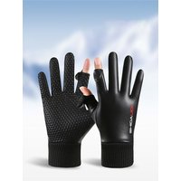 AliExpress Winter Cyclin Touch Screen Warm Gloves Outdoor Ski Hiking Windproof Waterproof Thermal Fleece Lined Anti-slip Pu Leather Gloves
