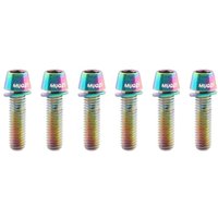 6pcs/set Titanium-plated Bicycle Handlebar Screws M5 * 17MM Stem Riser Bike Handle in Bolts Colorful Fix Bolt