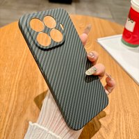 Ultra Thin Both Sided Carbon Fiber Phone Case For Xiaomi 17 15 14 Pro Max Ultra 14T Stripe Texture NonSlip Cover For MI 17T Pro