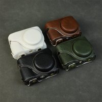 Handmade Leather Case for Panasonic Lumix TZ99 ZS99 Camera Carrying Bag with Adjustable Shoulder Strap