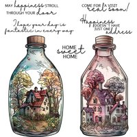 Creative Castle House Bottles Metal Cutting Dies Clear Stamp DIY Scrapbooking Dies Silicone Stamps For Cards Albums