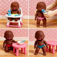 Natasha Black Dolls Toys Squeezeable Toy Relieve Stress For Dollhouse Decoration DIY Doll Dressing Up For Kids Pretend Play