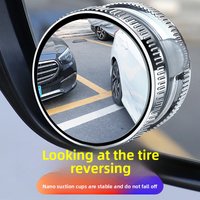 2PCS Suction Cup Mounted Car Blind Spot Eliminator Mirror Adjustable Wide Angle Rear View Assist for Safer Driving and Easy Park
