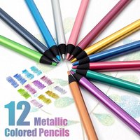 12 Colors Metallic Colored Pencil Set Drawing Sketching Art Supplies For Professional Artists School DIY Home Painting Graffiti