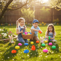 6-48pcs 8cm Large Fillable Plastic Easter Eggs Colorful Surprise Eggs for Candy Toy Treats Easter Egg Hunt Party Favor Supplies