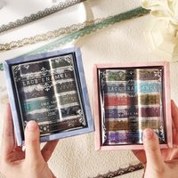 12 Rolls/boxed Vintage Lace Washi Tape Stickers Retro DIY Handmade Album Scrapbooking Decorative Paper Supplies
