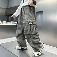 Boys Camouflage Cargo Pants Summer Thin Cool Loose Hip Hop Dance Trousers Kids Anti Mosquito Outdoor Casual Joggers