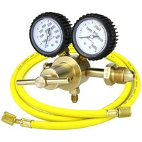 1/4” Brass Nitrogen Regulator Gas Pressure Reducing Valve 0-600PSI with Connection Gauges CGA580 for Gas Control Systems