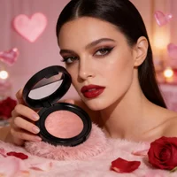 Korean Style Single Color Baking Blush Sculpting Face Powder Shimmer Pearl Glow Valentine's Day Gift for Women Makeup