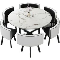 Modern simple negotiation table and chairs, one table and 6 chairs, desk leisure reception