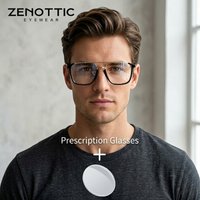 ZENOTTIC Pilot Style Men Women Prescription Glasses Butterfly Acetate Frame Photochromic Lens Blue Light Blocking Trendy Eyewear